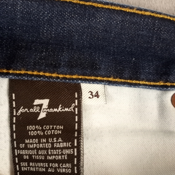 7 For All Mankind Mens Dark Wash Denim Jeans Size 34X30 - Picture 6 of 15